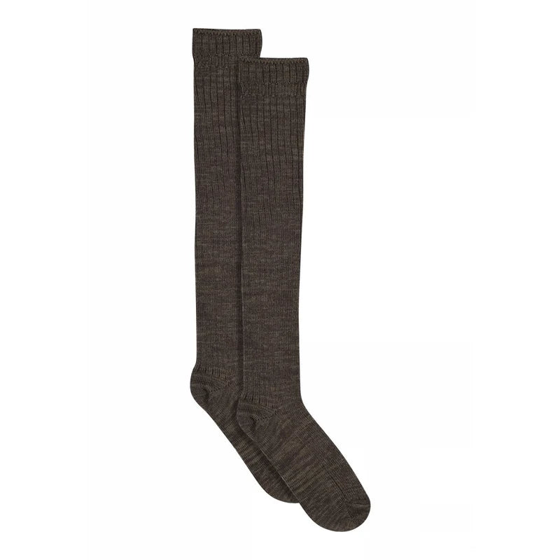 MEGAN KNEE SOCKS - SORT/BRUN MELANGE - SNEAKY FOX