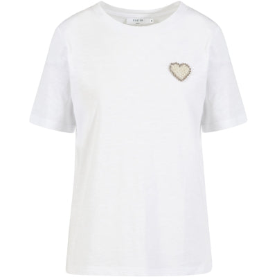 T-SHIRT MED BEADED HEART - COSTER CPH