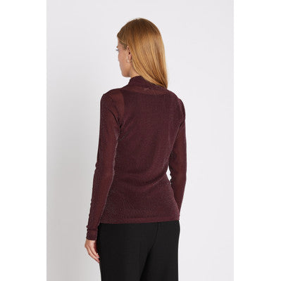 ROLL NECK BLOUSE - WINE - RUE DE FEMME