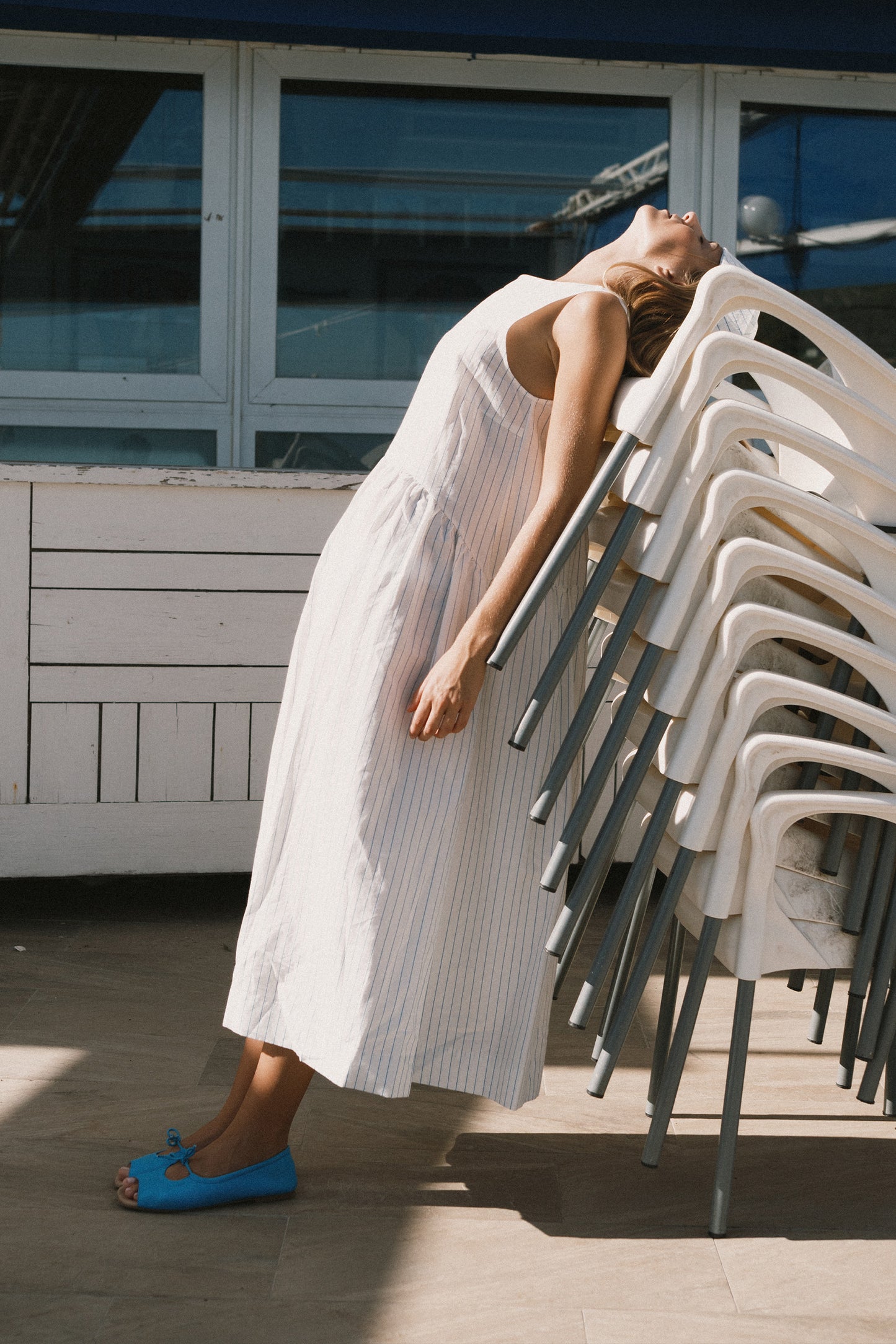 LOW BACK STRIPED DRESS - TINY BIG SISTER