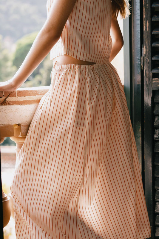 THIN STRIPE BOW SKIRT - TINY BIG SISTER