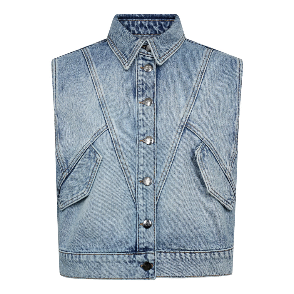 BOWIE DENIM VEST - CO'COUTURE