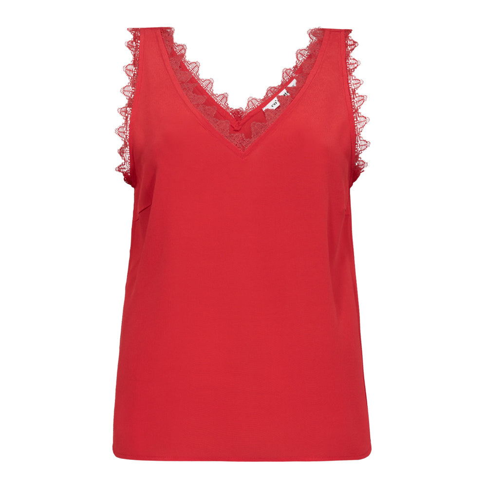 PERIN LACE SINGLET - RØD - CO'COUTURE