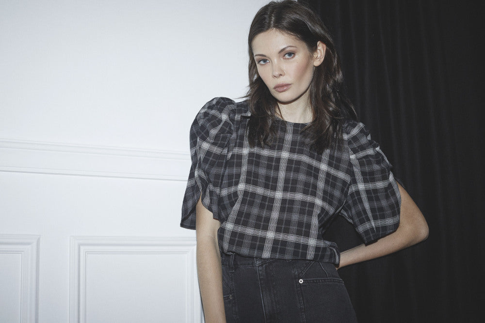 SALLY CHECK BLOUSE - CO'COUTURE