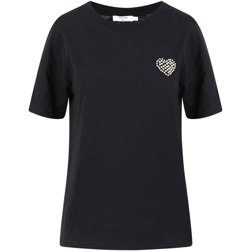 T-SHIRT MED BEADED HEART - COSTER CPH