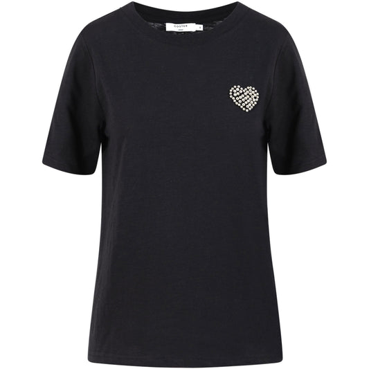 T-SHIRT MED BEADED HEART - COSTER CPH
