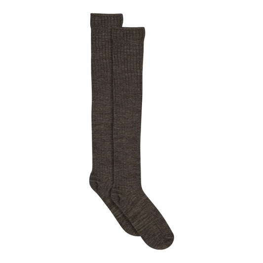 MEGAN KNEE SOCKS - SORT/BRUN MELANGE - SNEAKY FOX