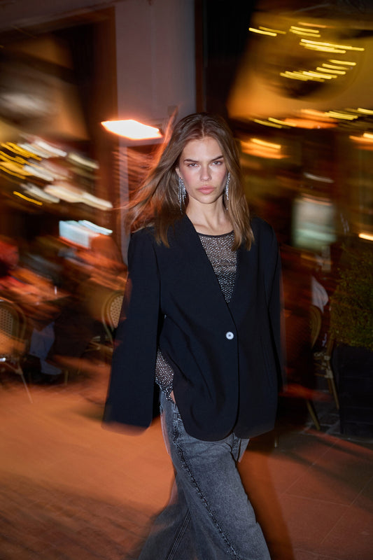 VOLA CAPE BUTTON BLAZER - CO'COUTURE