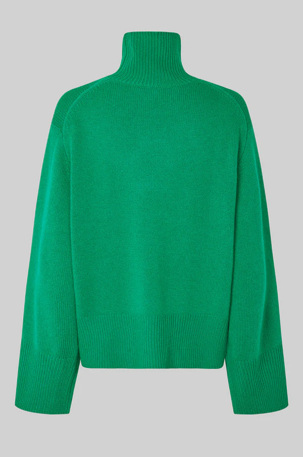 ALPHA KNIT T-NECK - GRØN - SECOND FEMALE