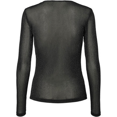 ROUND NECK BLOUSE - SORT - REU DE FEMME