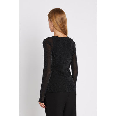 ROUND NECK BLOUSE - SORT - REU DE FEMME