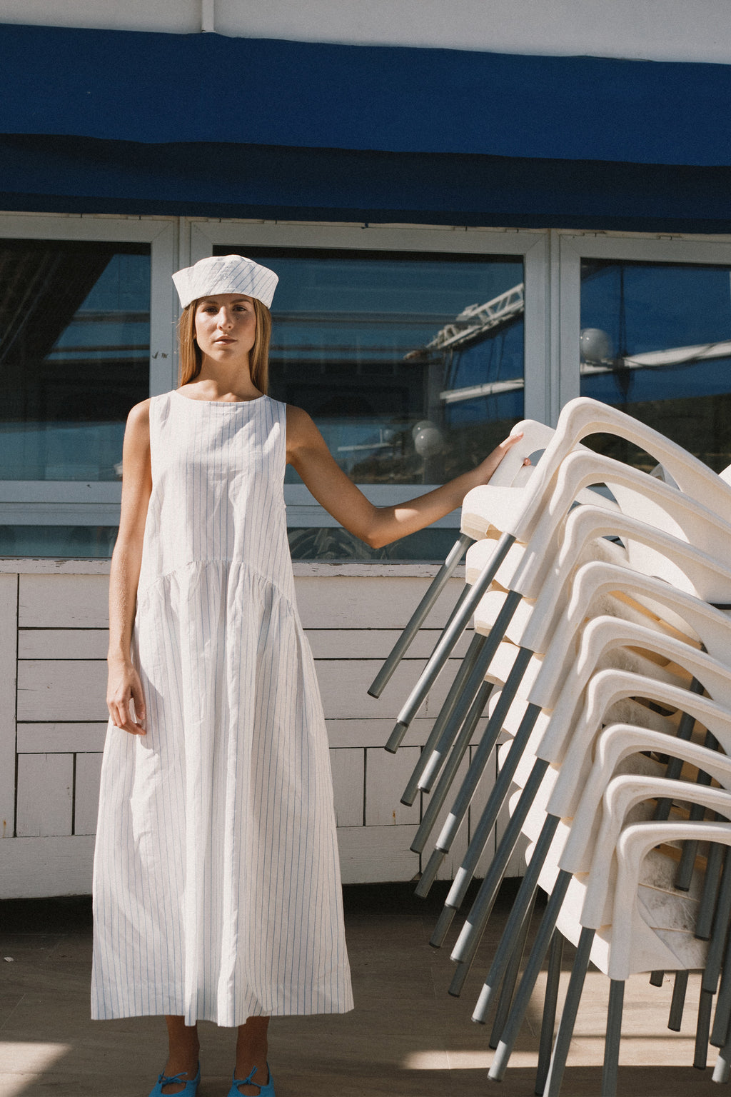 LOW BACK STRIPED DRESS - TINY BIG SISTER