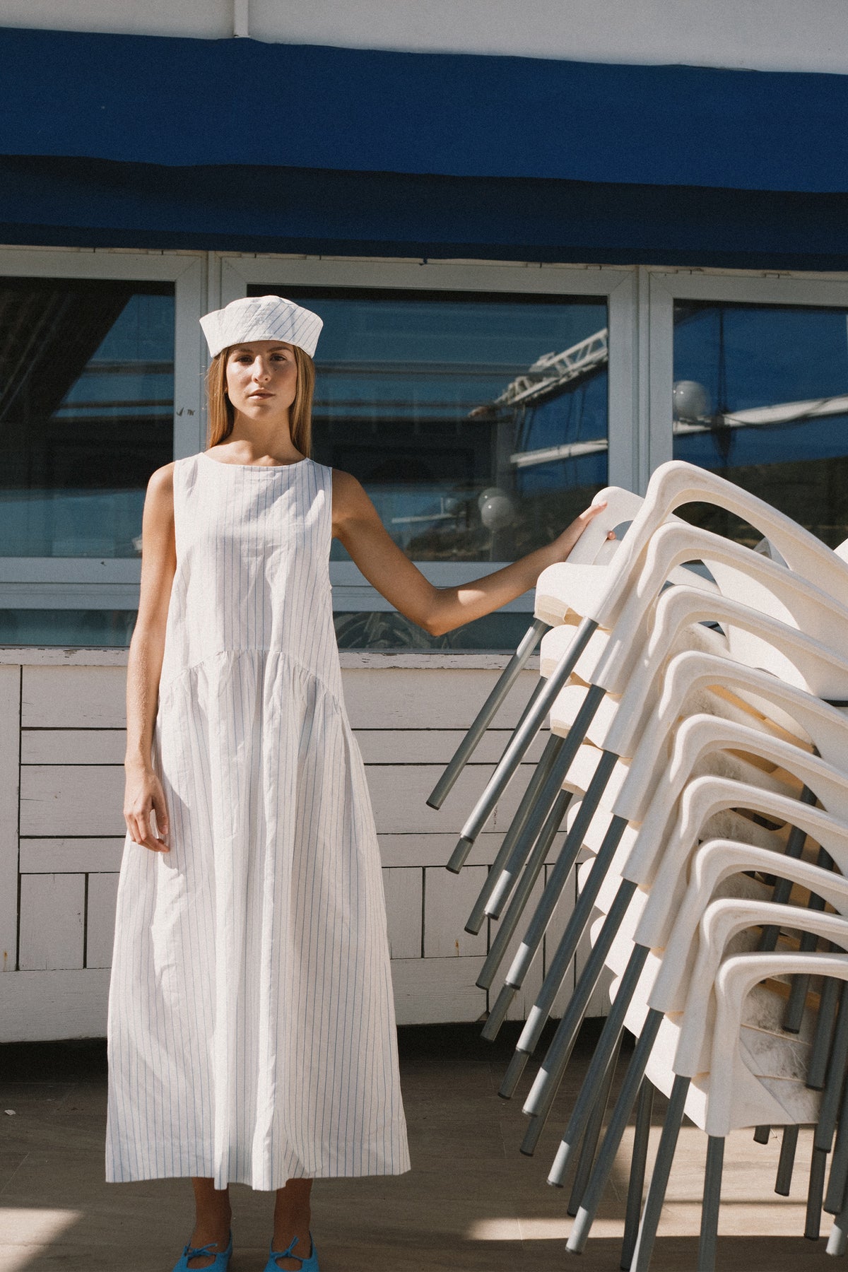 LOW BACK STRIPED DRESS - TINY BIG SISTER