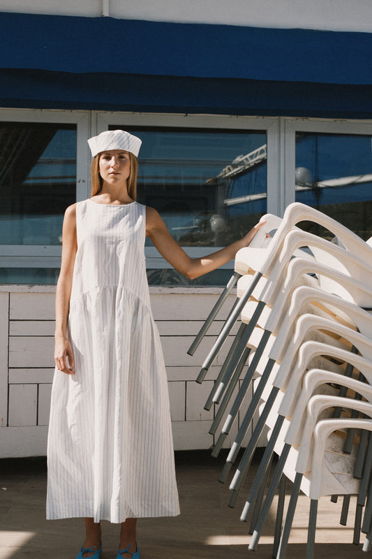 LOW BACK STRIPED DRESS - TINY BIG SISTER