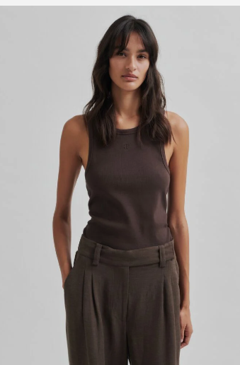 GELINA TANK TOP - BRUN - SECOND FEMALE