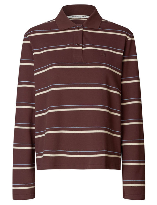 LOVELLA STRIPED POLO - BRUN - SECOND FEMALE