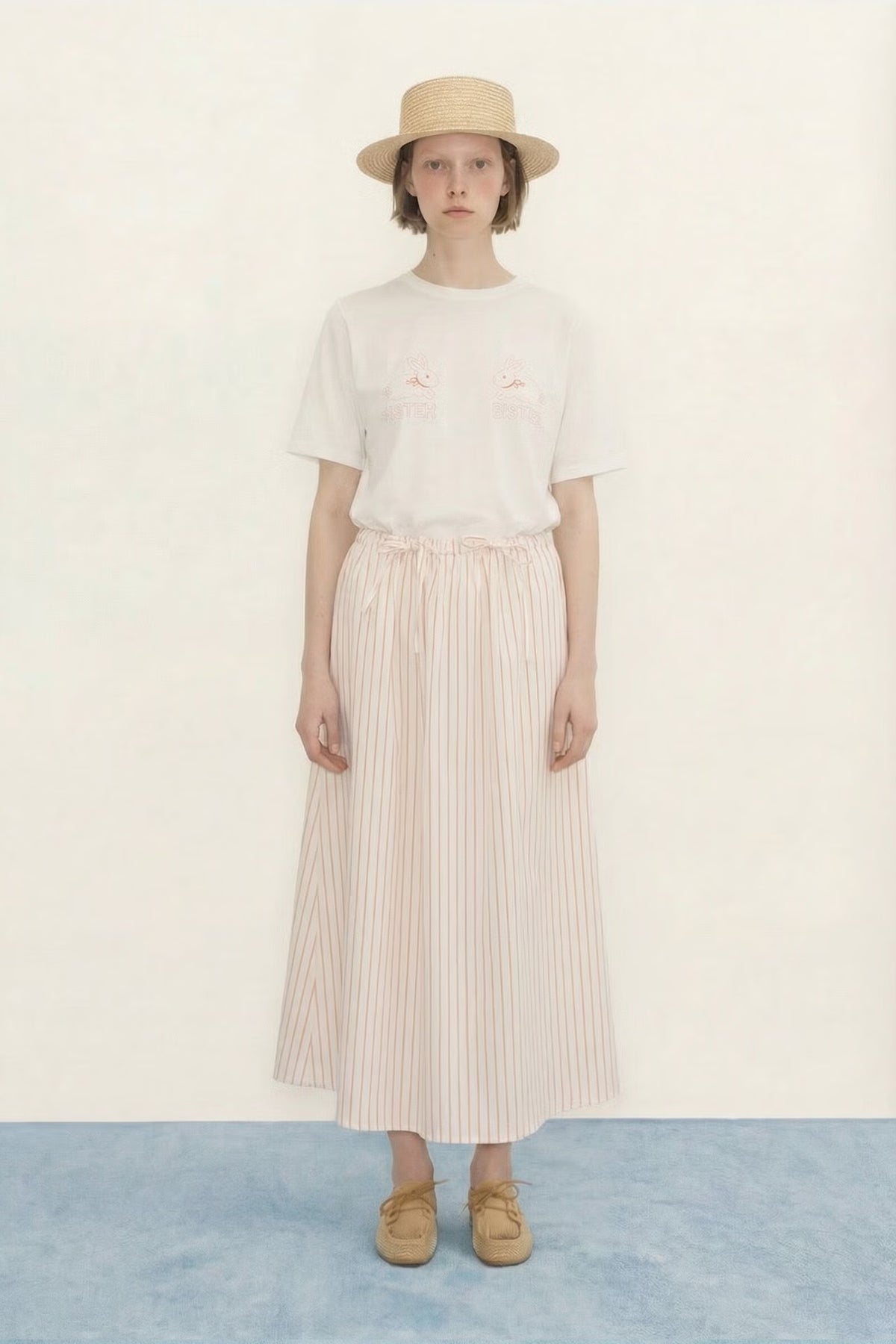 THIN STRIPE BOW SKIRT - TINY BIG SISTER