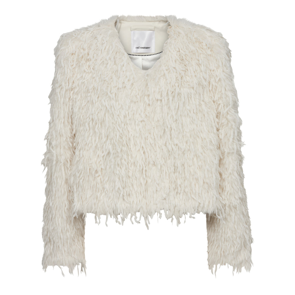 FEATHER FAUX FUR JACKET - CO'COUTURE