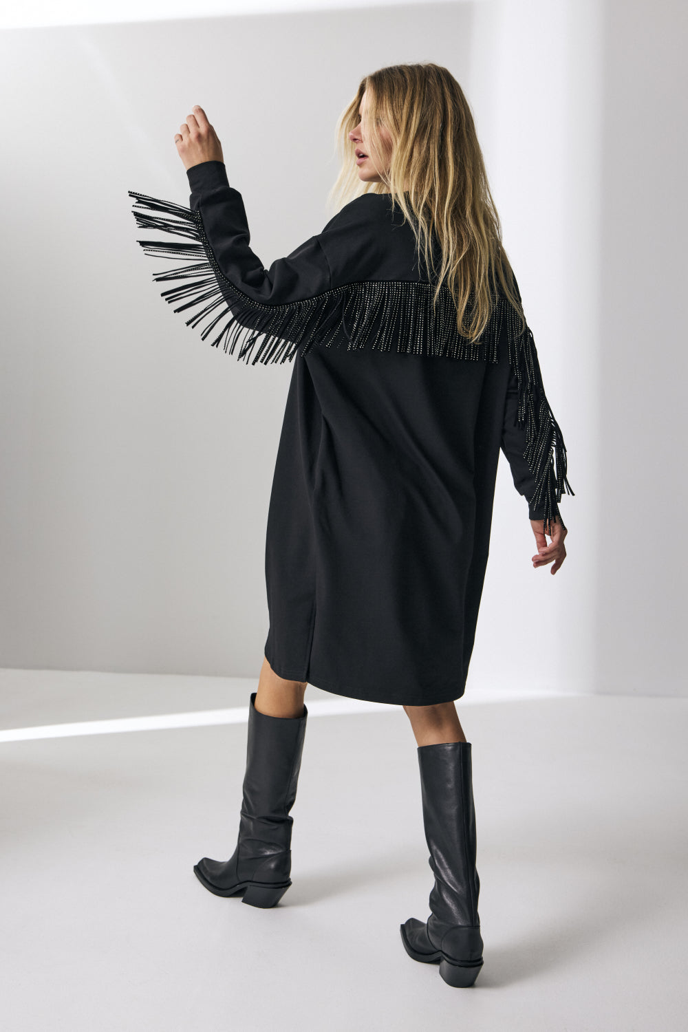 FRINGE SWEAT DRESS - CO'COUTURE